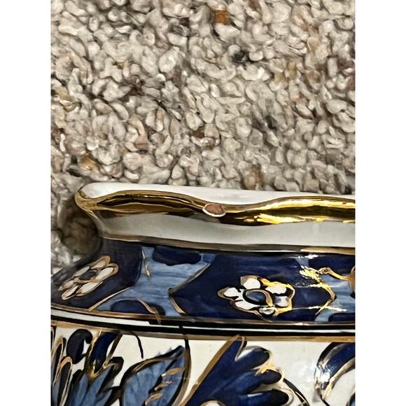 IKAROS RHODES Greek  Wall Pocket Deer Cobalt Blue & Gold Trim - Picture 2 of 11